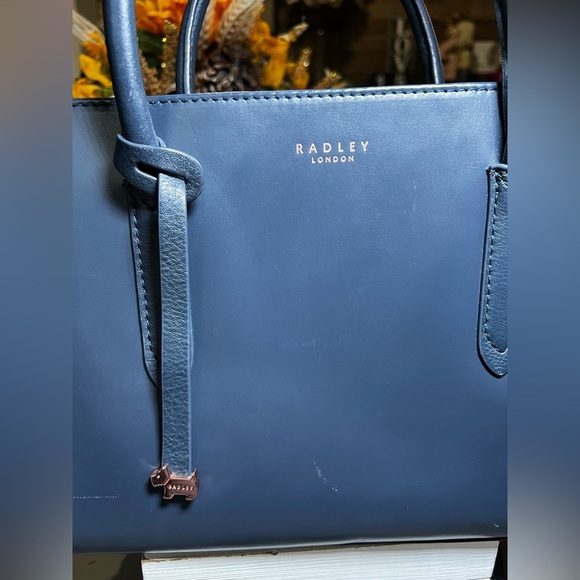 Radley London Navy Blue Leather Handbag - Picture 2 of 16